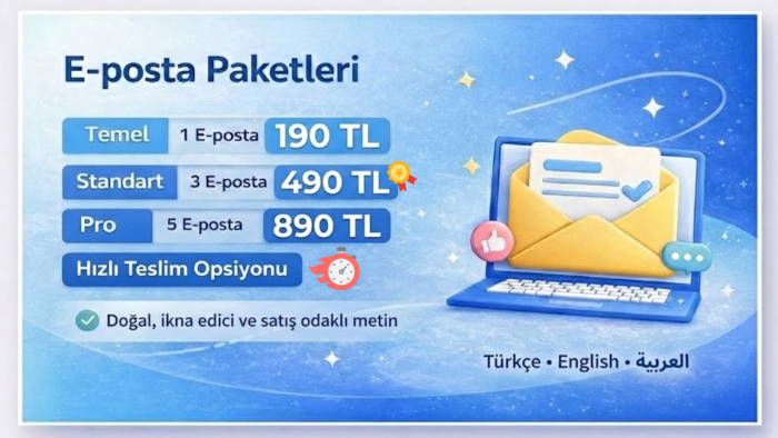 satış odaklı e-posta metinleri yazarım