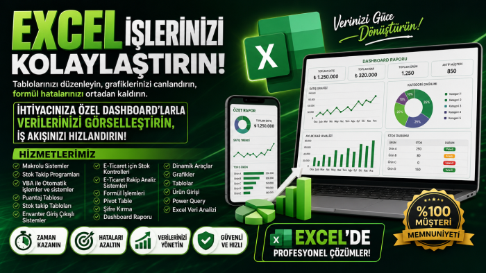 Excel'de ihtiyacın olan her şeyi yapabilirim
