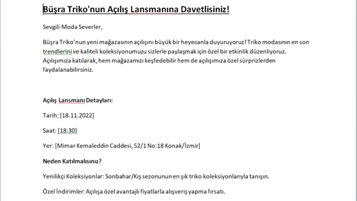 metin yazıyorum