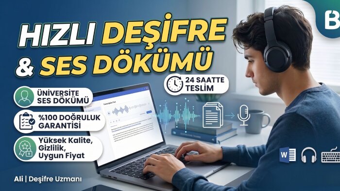  ses ve video kayıtlarınızı profesyonelce deşifre ederim