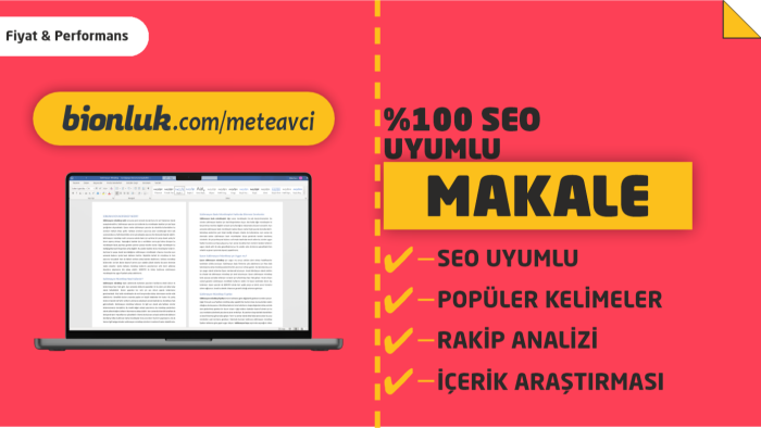 seo uyumlu makaleler hazırlıyorum