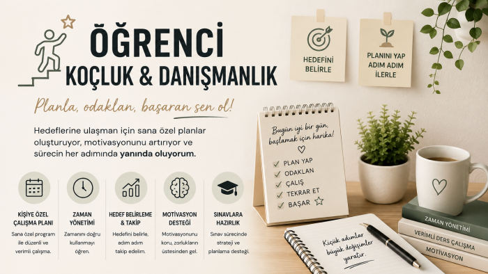 profesyonel öğrenci koçluğu ve danışmanlık hizmeti veriyorum