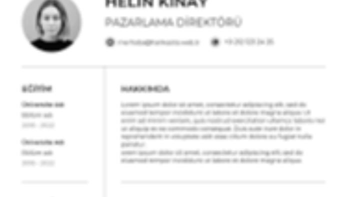 sade ama etkileyici bir CV ya da kartvizit hazırlarım
