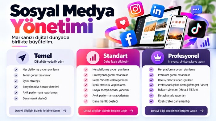 Instagram, LinkedIn, Facebook gibi sosyal medyaları yönetirim