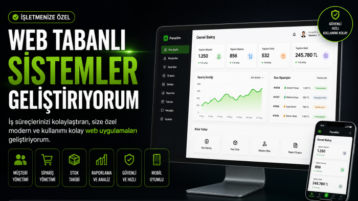 iş süreçlerinizi dijitalleştiren web sistemleri geliştiririm