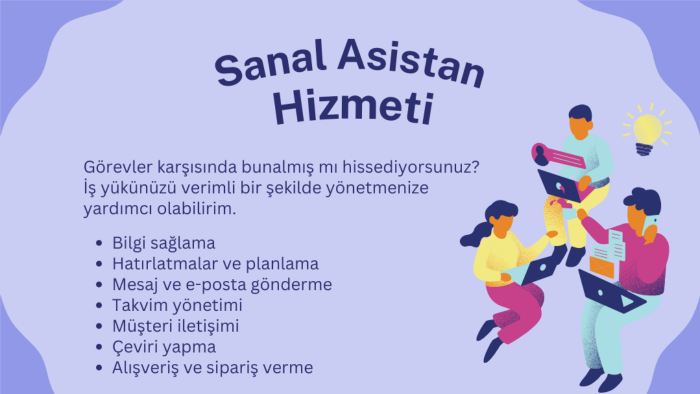 kişisel veya kurumsal sanal asistanlığınızı yapabilirim