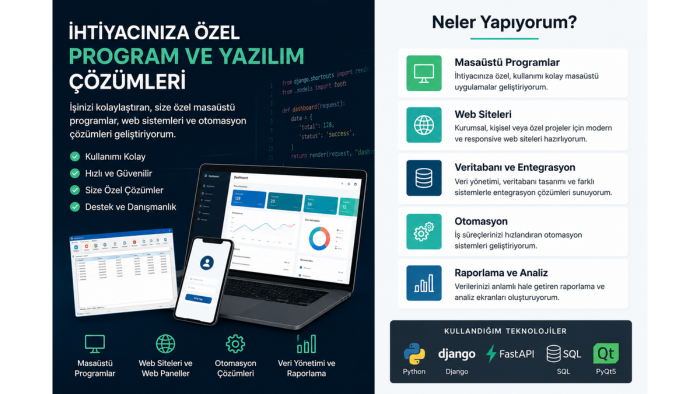 size özel program ve otomasyon sistemi yaparım