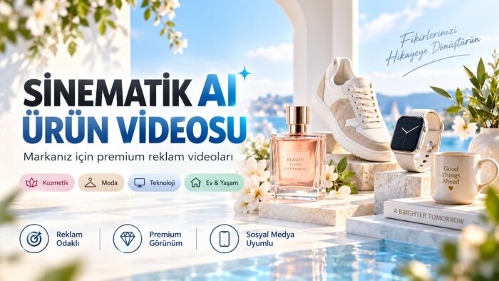 markanız için sinematik Al ürün reklam videoları hazırlarım