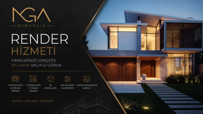 mimari projeleriniz için profesyonel 3D render alabilirim