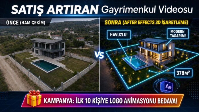 satış artıran 3D işaretli gayrimenkul, emlak videosu yaparım