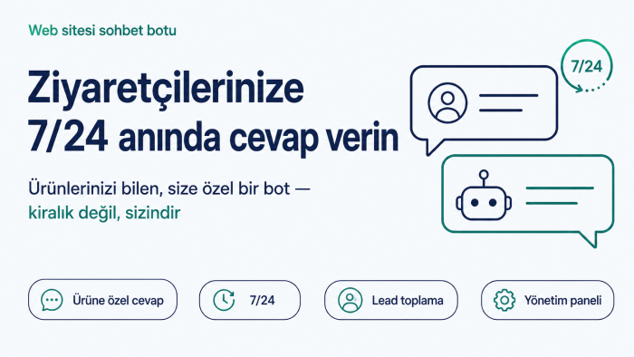 web sitenizde 7/24 yazışan bir müşteri botu kuruyorum