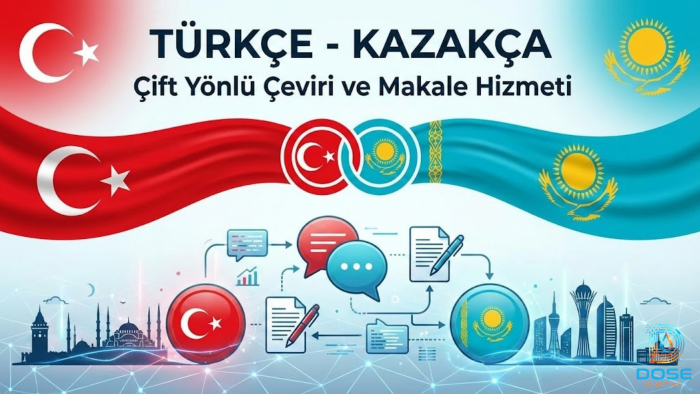 Kazakça ve Türkçe çift yönlü makale ve çeviri hizmet yaparım