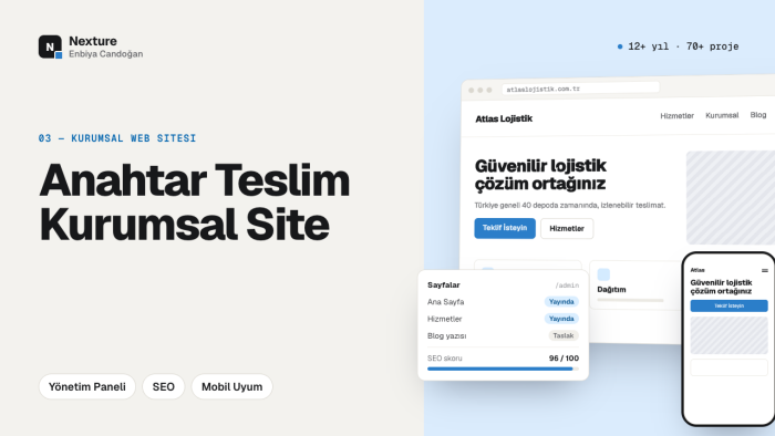 anahtar teslim kurumsal web sitesi hazırlayabilirim