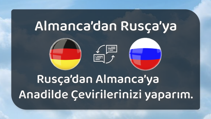 Almanca-İngilizce-Rusça çeviriyi en hızlı şekilde yaparım