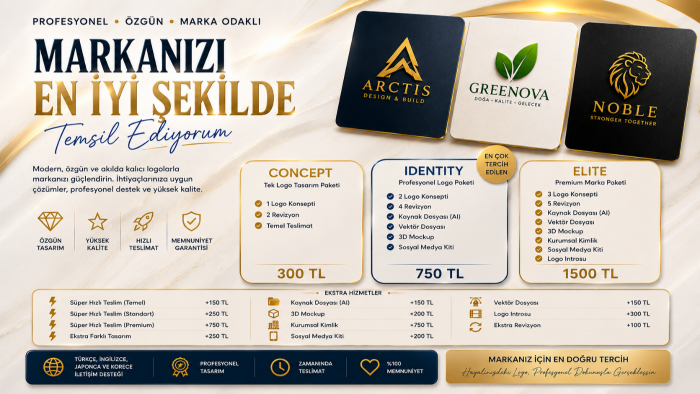 markanızı yansıtan özgün ve profesyonel logo tasarlarım