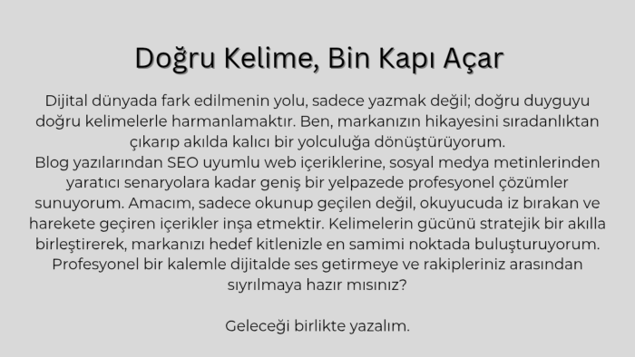 profesyonel, seo uyumlu ve özgün web içerikleri yazarım