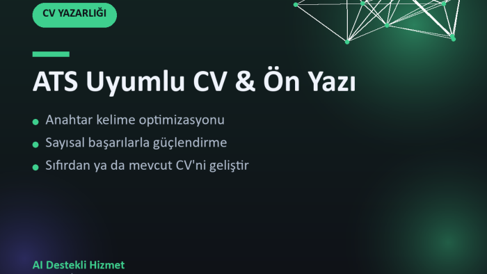 ATS uyumlu profesyonel CV ve ön yazı hazırlarım
