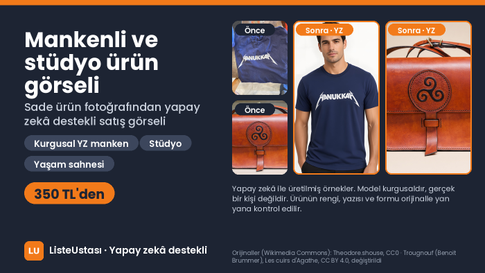 ürün fotoğrafınızdan mankenli ve stüdyo görseli üretirim