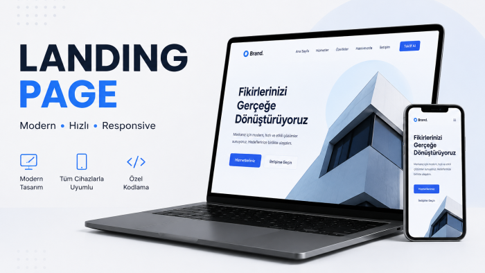 modern landing page geliştirebilirim