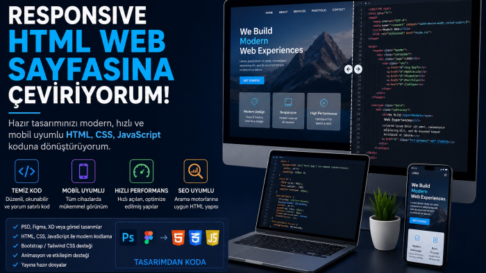 Psd tasarımınızı responsive html web sayfasına çevirebilirim