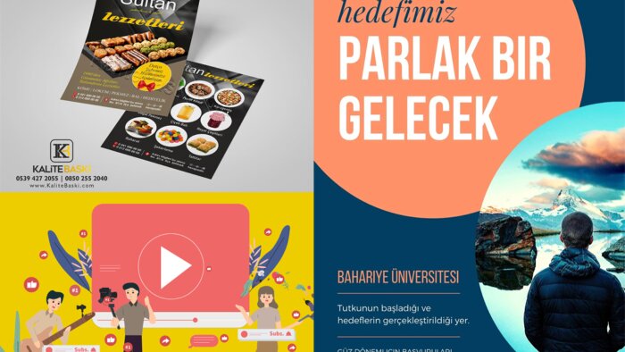 reklamlar ve sosyal medya için afiş ve ya kapak hazırlıyorum