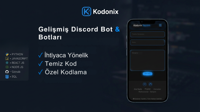 sıfırdan gelişmiş özel Discord botu yazarım