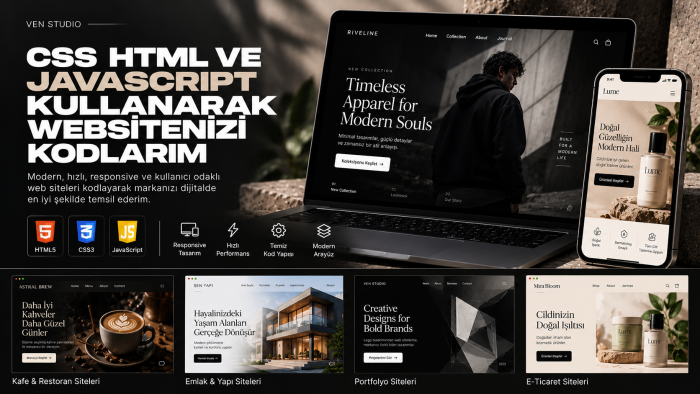 css html ve javascript kullanarak websitenizi kodlarım