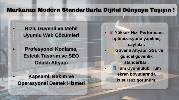 taleplerinize yönelik modern web siteleri geliştiririm