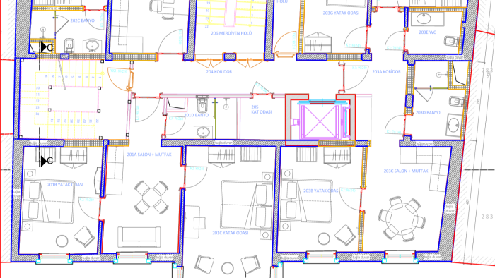 AutoCAD ile mimari teknik uygulama çizimleri yapıyorum