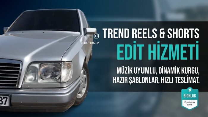 videolarınızı trend Reels ve Shorts içeriklerine çeviririm