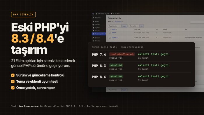 PHP güvenlik açığı için sitenizin PHP sürümünü yükseltirim
