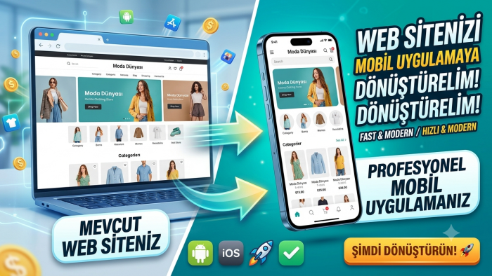 web sitenizi mobil uygulamaya yaparım