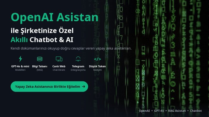 özel chatbot ve akıllı asistan yaparım