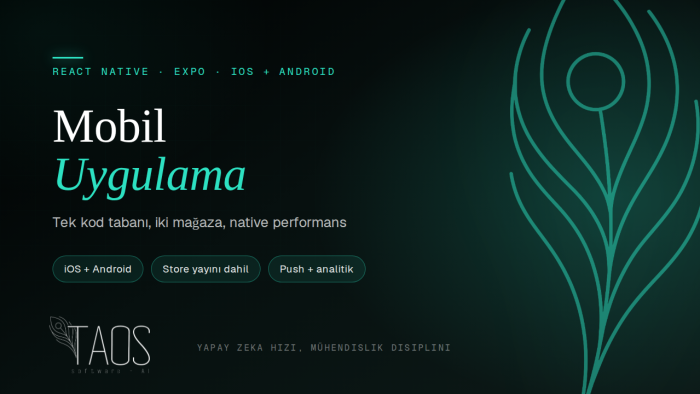 react native ile ios ve android mobil uygulama geliştiririm