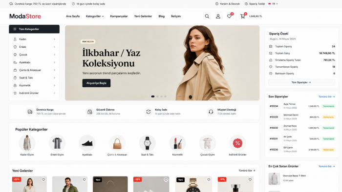 ihtiyacınıza uygun e-ticaret sitesi yaparım
