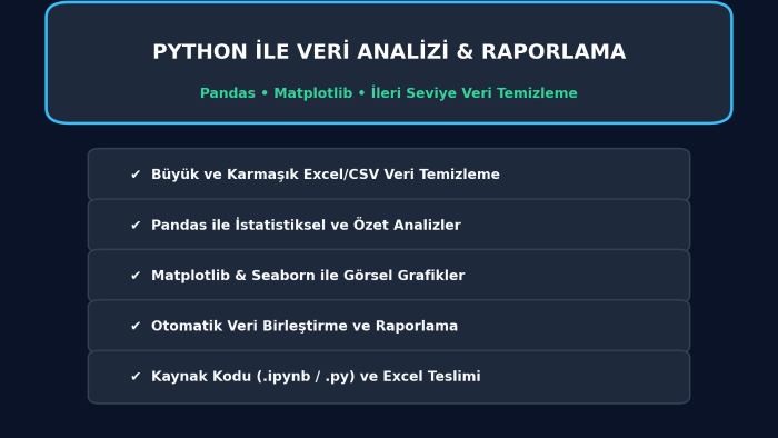 Python ile Excel verilerini temizleyip raporlarım