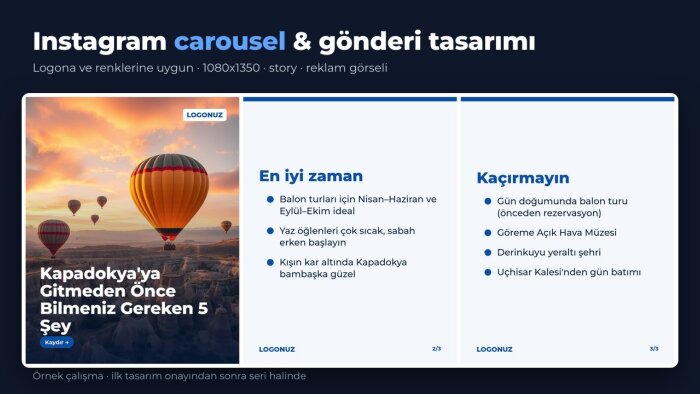 Instagram için carousel ve gönderi tasarımı yaparım