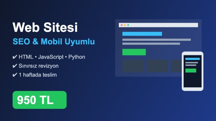 SEO uyumlu ve mobil uyumlu web sitesi yaparım