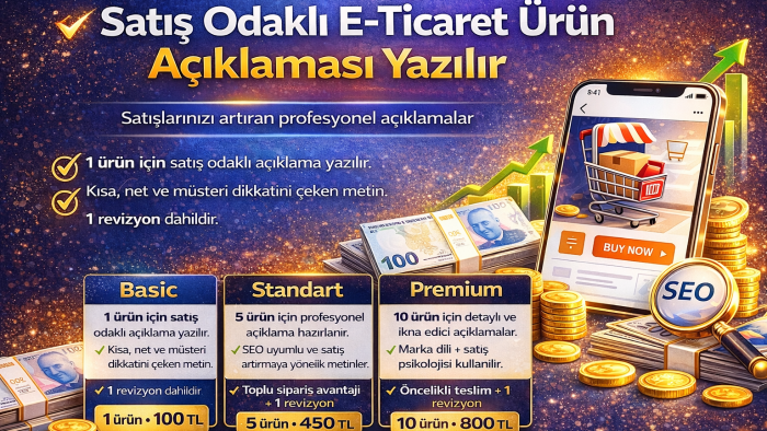 satış odaklı e-ticaret ürün açıklaması yazarım