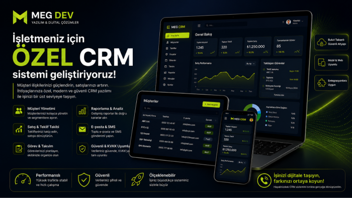 firmanıza özel crm sistemleri geliştirebilirim