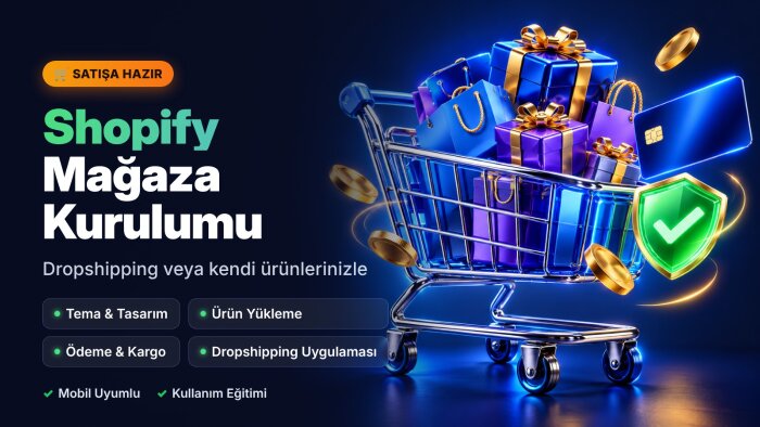 Shopify ile satışa hazır e-ticaret mağazanızı kurarım