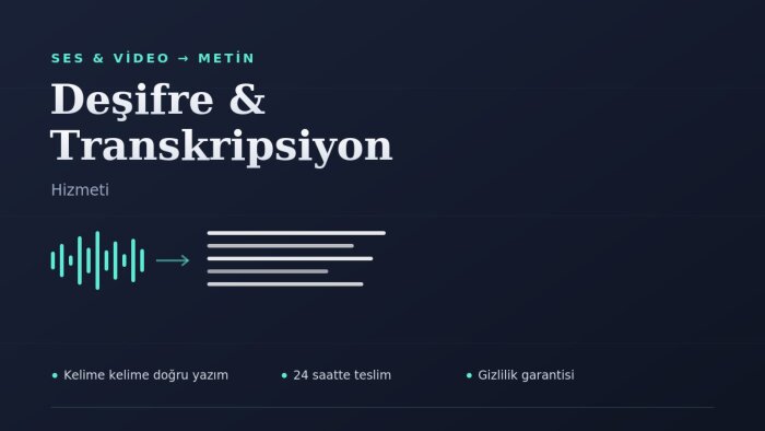 ses ve video kayıtlarınızı dikkatle yazıya dökerim