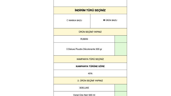 excel ile indirim kampanya botu hazırlarım