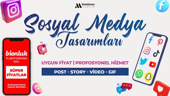 sosyal medyanız için özgün tasarımlar yapabilirim