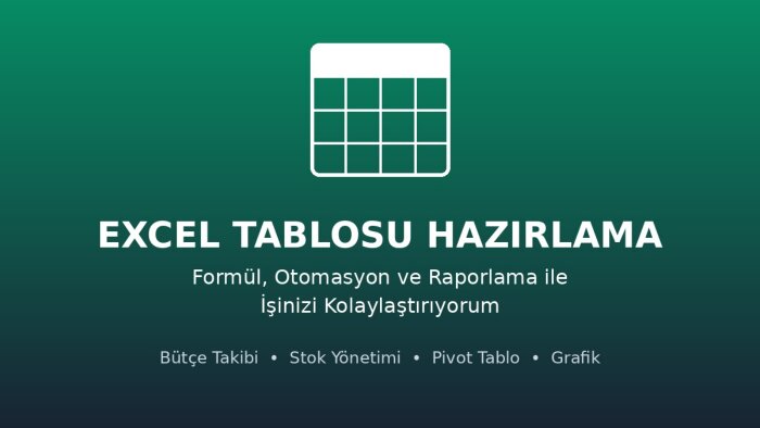  excel tablonuzu formüllerle otomatikleştiririm