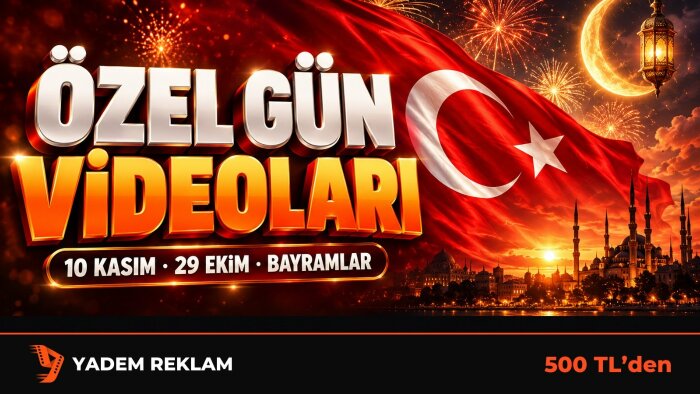 10 Kasım, 29 Ekim ve bayramlar için özel gün videosu yaparım