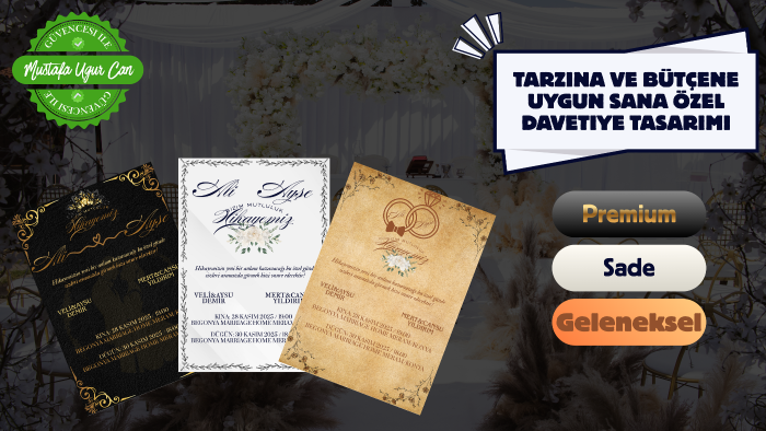 özel gününüzü eşsiz kılacak davetiye tasarımları yapabilirim