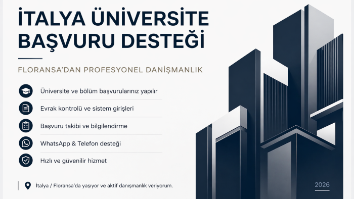 İtalya üniversite başvuru danışmanlığı yaparım