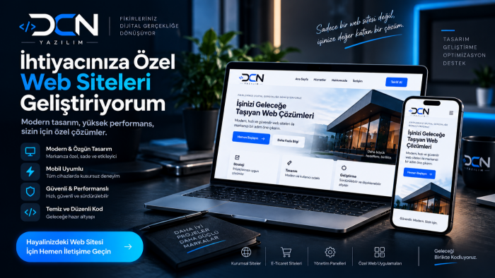 ihtiyaçlarınıza özel web siteleri geliştiriyorum