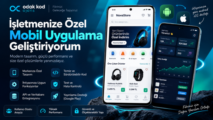 işletmenize özel mobil uygulama geliştiririm